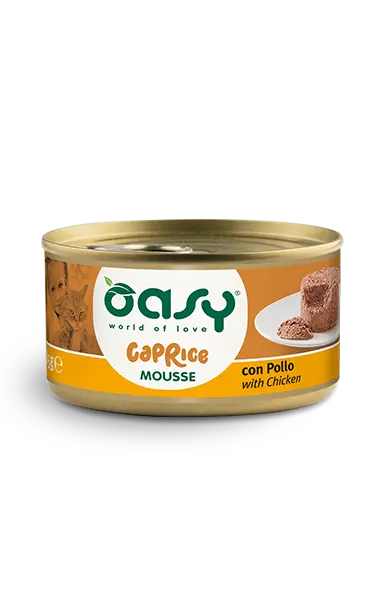 Alimento umido Oasy Caprice Mousse con Pollo 85 g per gatti adulti Alimento umido Oasy Caprice Mousse con Pollo 85 g per gatti adulti